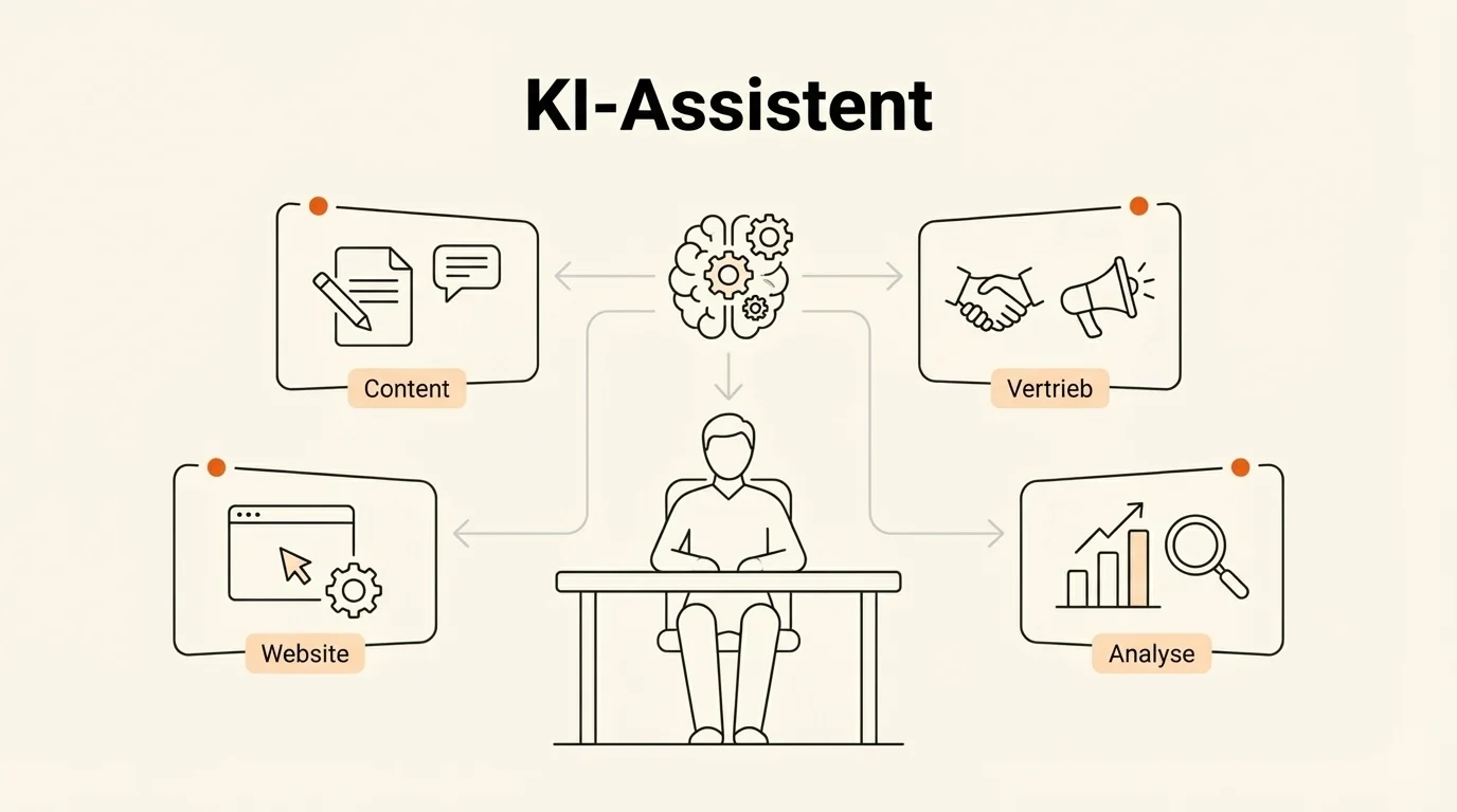 KI-Assistent im Unternehmen: Digitaler Arbeitsplatz mit mehreren parallelen KI-Agenten